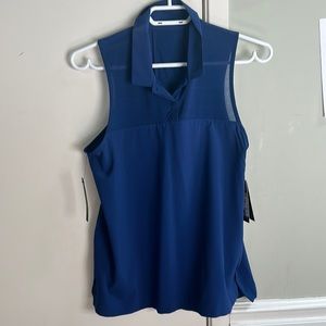 Nike dry fit golf sleeveless shirt blue nwt small